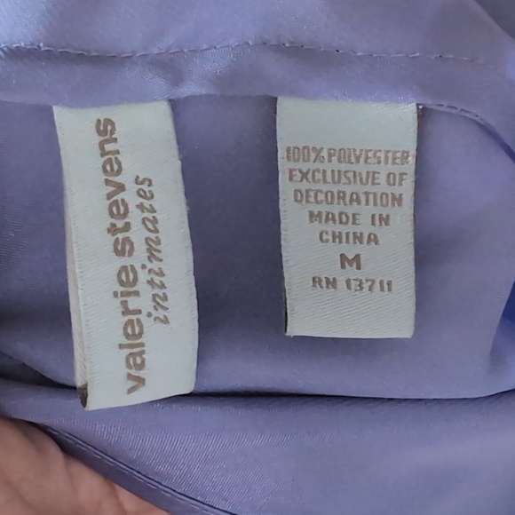 Valerie Stevens Intimates Lilac Purple Satin Lace Trim Slip Dress Size Medium - Picture 5 of 5